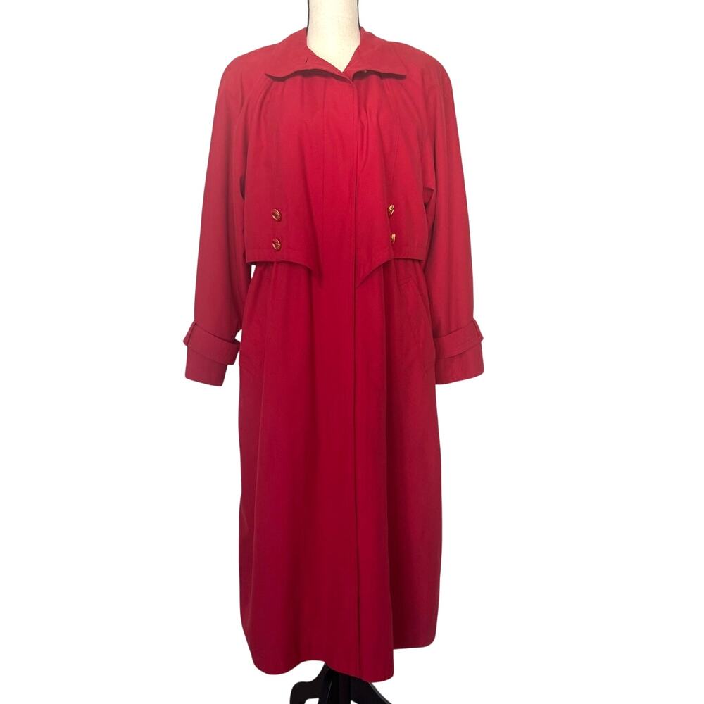 Fleet Street Trench Coat Red Women's 10P Vintage Long Coat Overcoat Outerwear